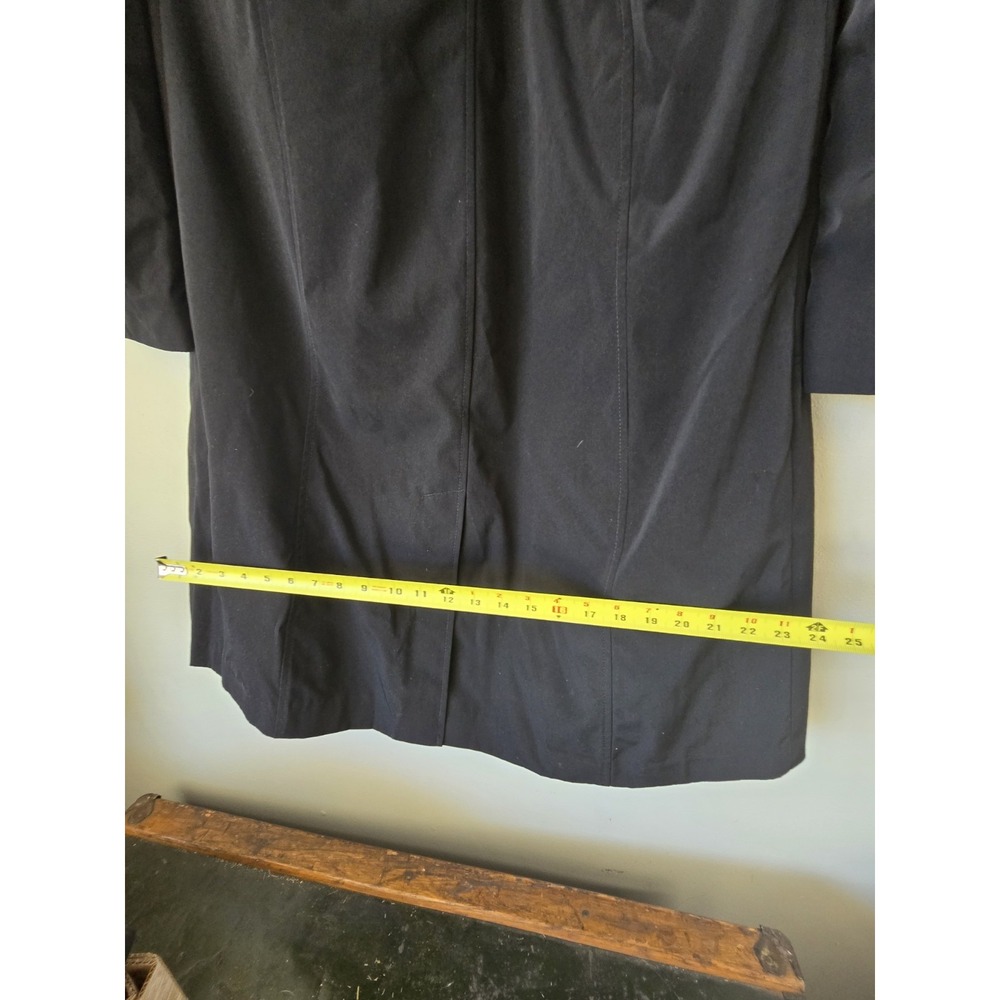 Fleet Street Ltd Black Rain Resistant Trench Coat Jacket Polyester Women's Med - Picture 15 of 16